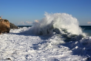 mare, scogli, onda, acqua, schiuma, cielo, onde, spruzzi, bianco